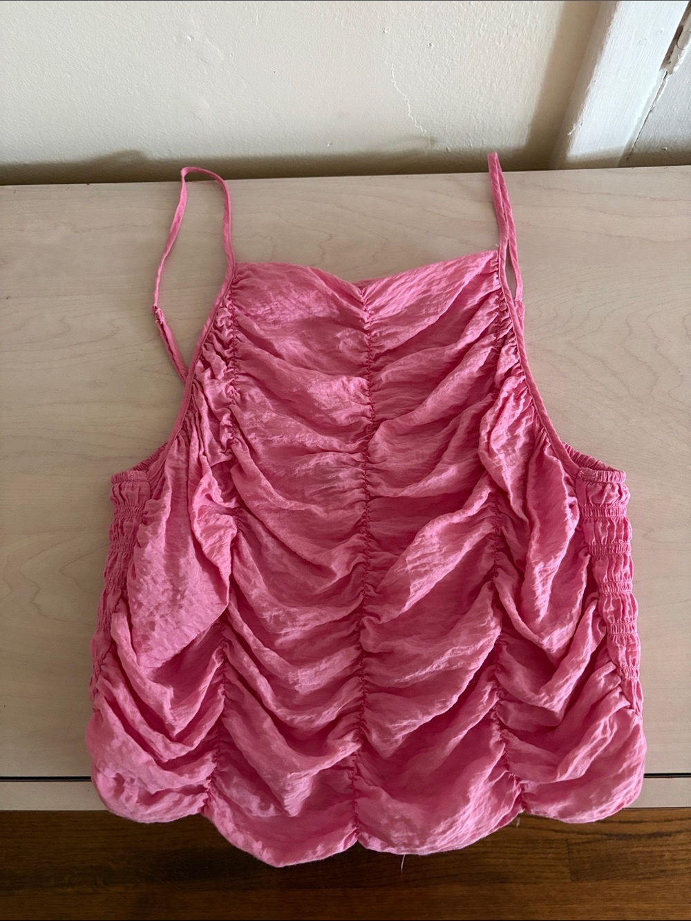 Zara Pink Scrunched Tank Top